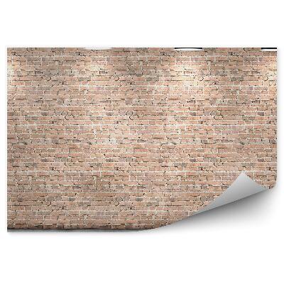 Fototapeta samoprzylepna Ceglany mur biała podłoga i lampy