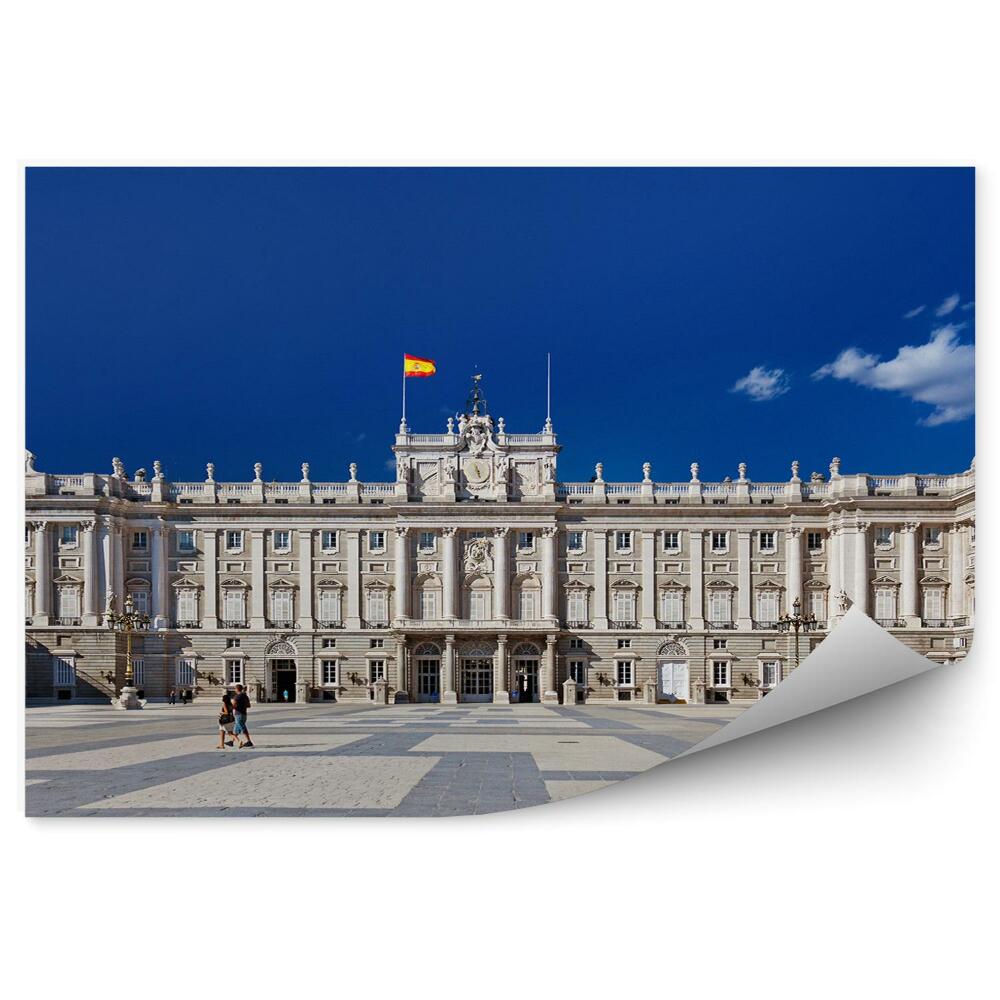 Fototapeta Pałac madryt hiszpania architektura flaga
