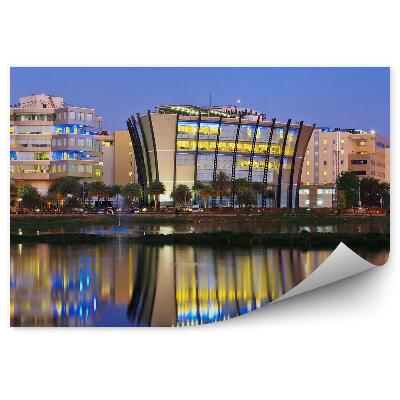 Fototapeta Indie miasto zmierzch światła odbicie w wodzie