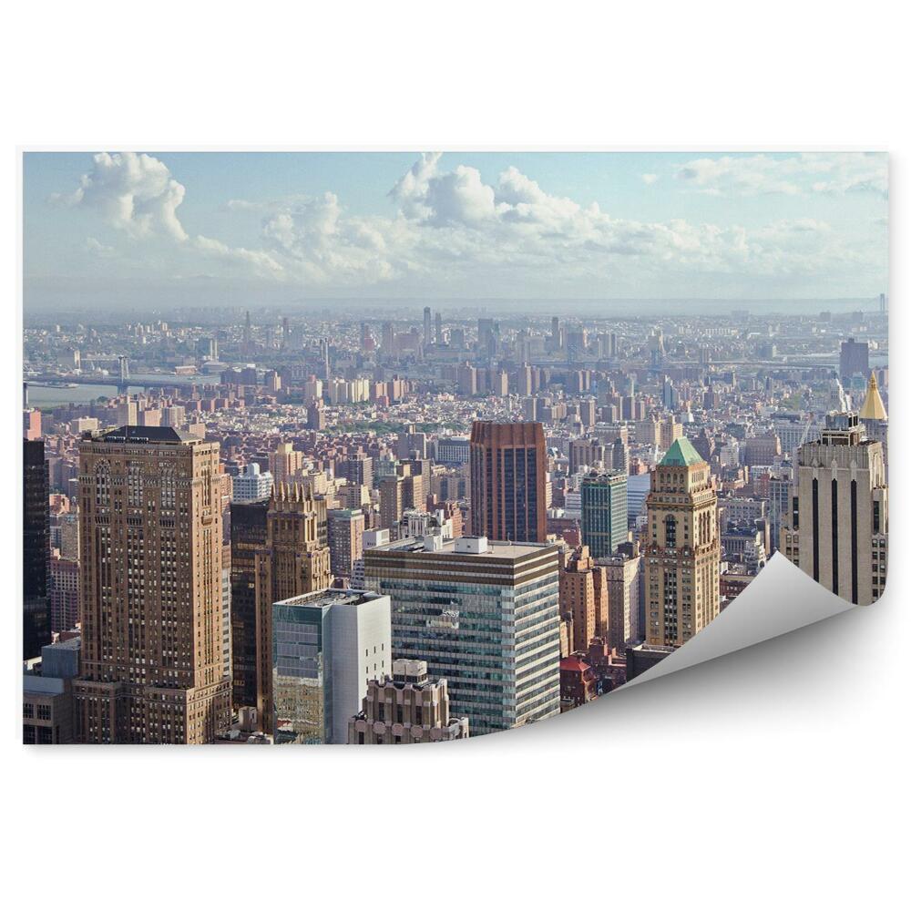 Fototapeta widok z lotu ptaka Nowy Jork chmury niebo