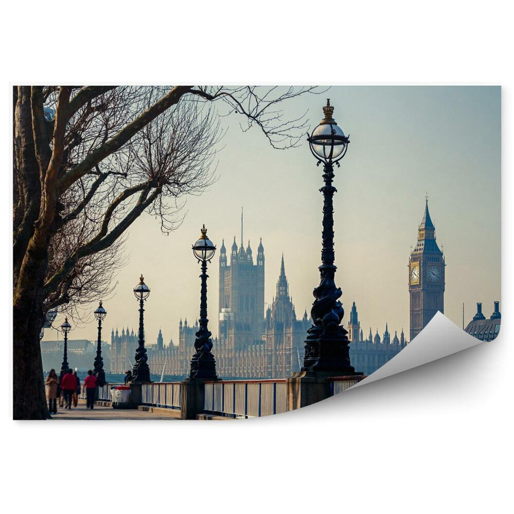 Fototapeta Promenada w londynie z widokiem na big bena i parlament
