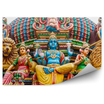 Okleina na ścianę świątynia hinduska lwy bożki posągi