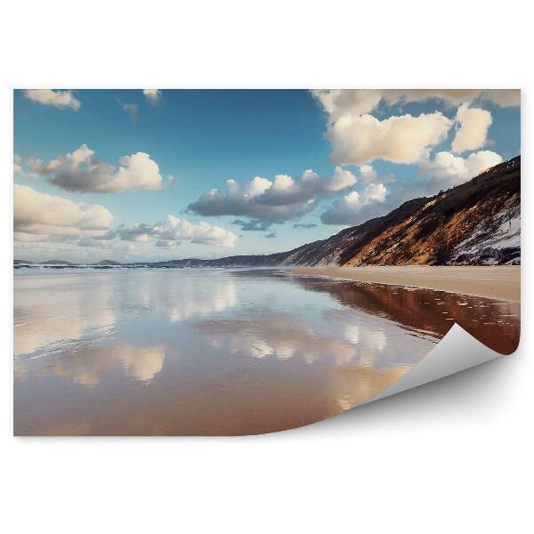 Fototapeta Góry śnieg plaża ocean niebo chmury