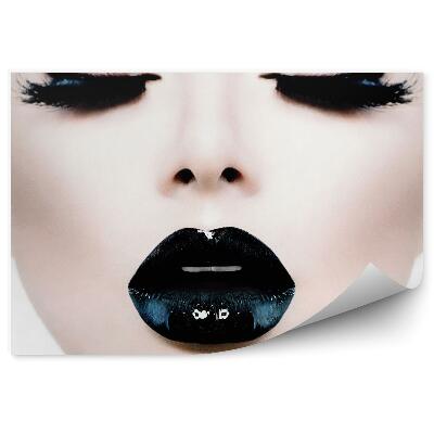 Fotopeta Moda uroda model dziewczyna z czarnym makijaż i długie rzęsy