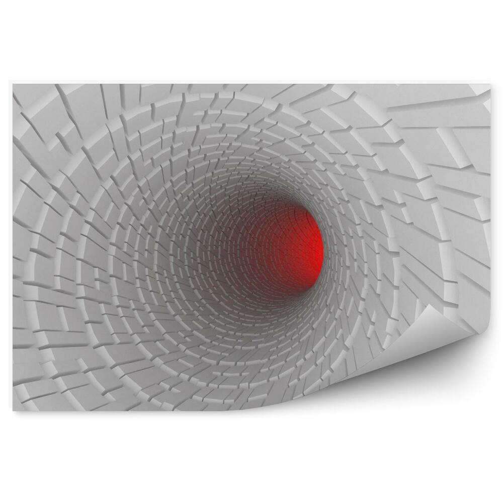 Fototapeta Tunel 3d z czerwonym cieniem