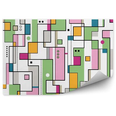 Fototapeta Zielony, pomarańczowy i różowy abstrakcyjny wzór