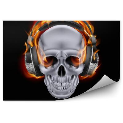 Fototapeta Czaszka w słuchawkach.