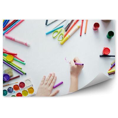 Okleina ścienna Sztuka malowanie plastyka kreatowność farbki kredki