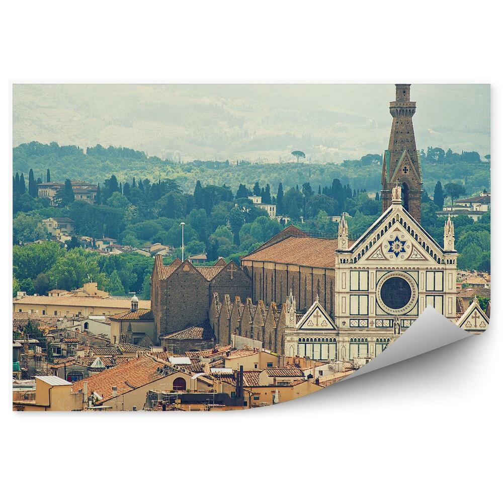 Fototapeta Bazylika Santa Croce Florencja budynki góry niebo