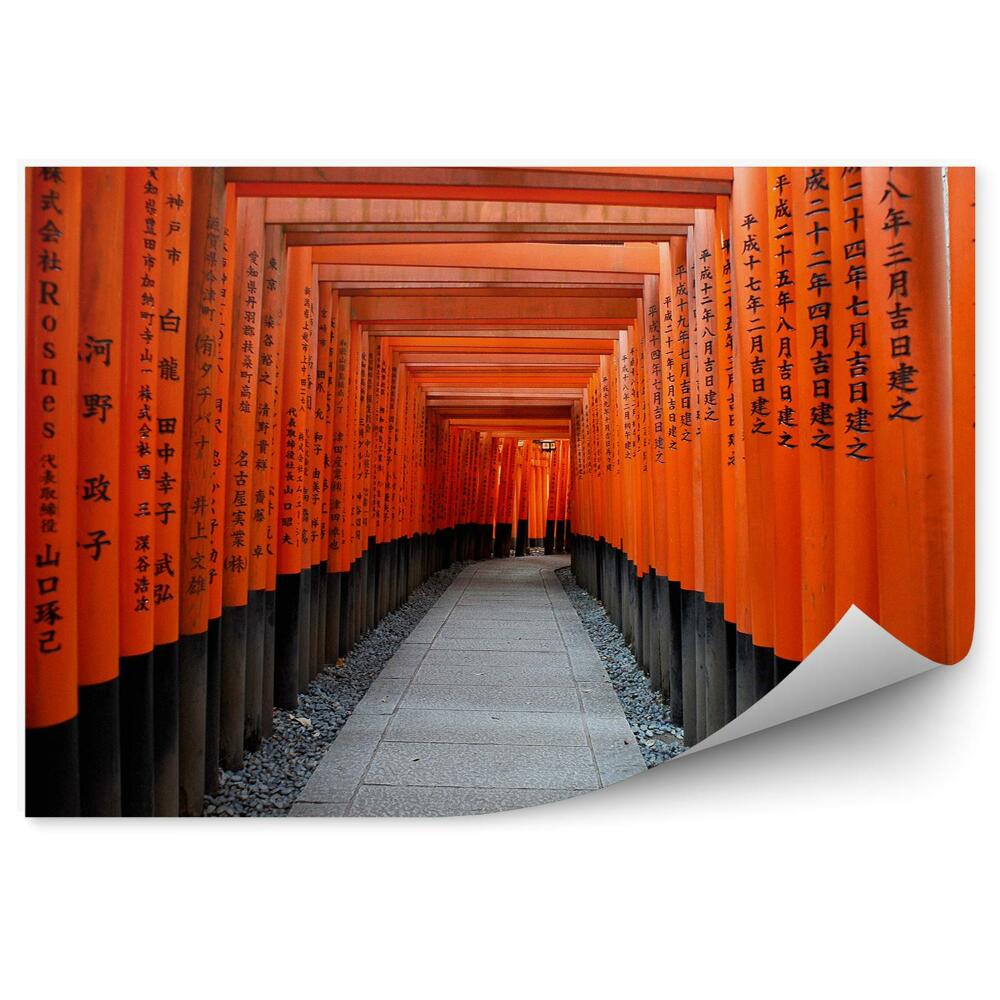 Fototapeta Czerwona brama tori kioto japonia religia
