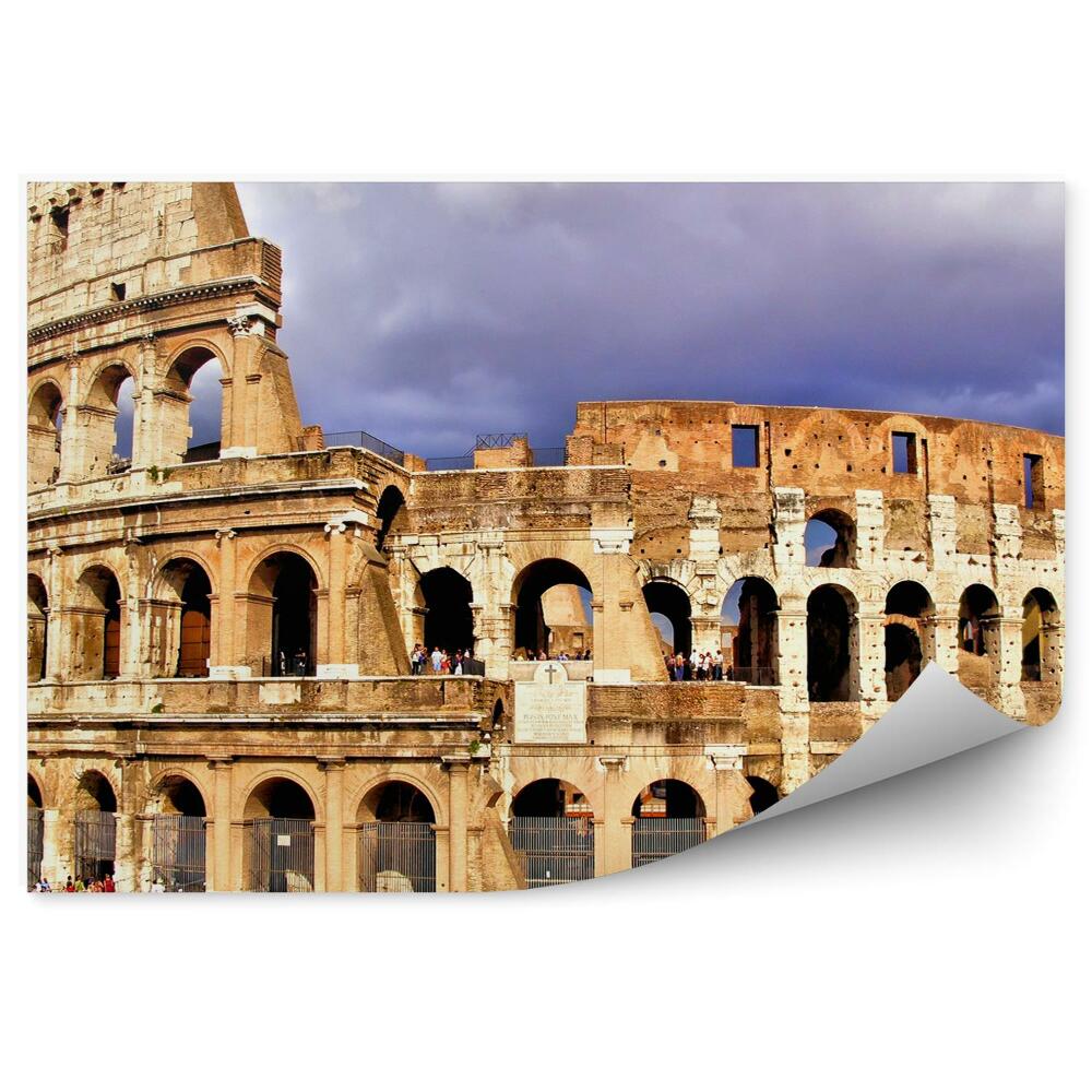 Okleina na ścianę Ludzie turyści widok na koloseum w rzymie