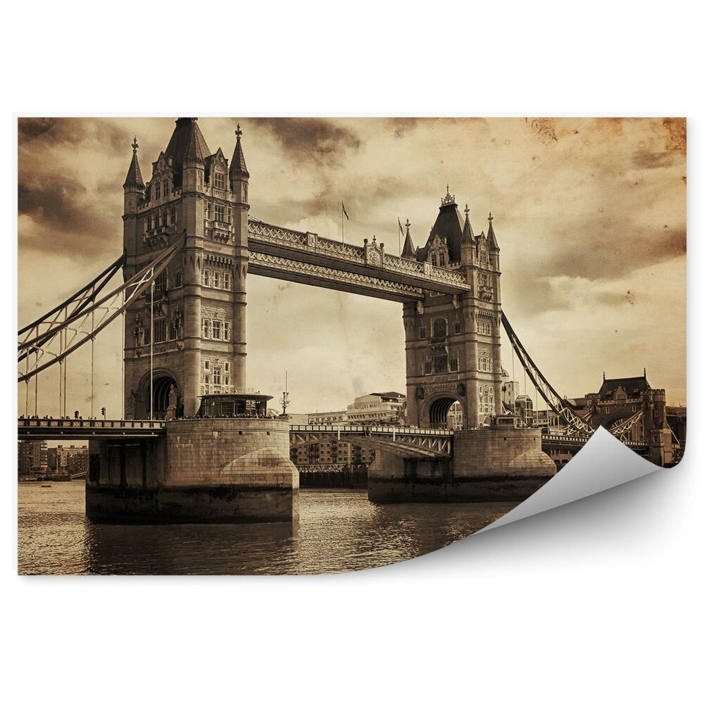Okleina na ścianę Vintage zdjęcie londyńskiego słynnego mostu