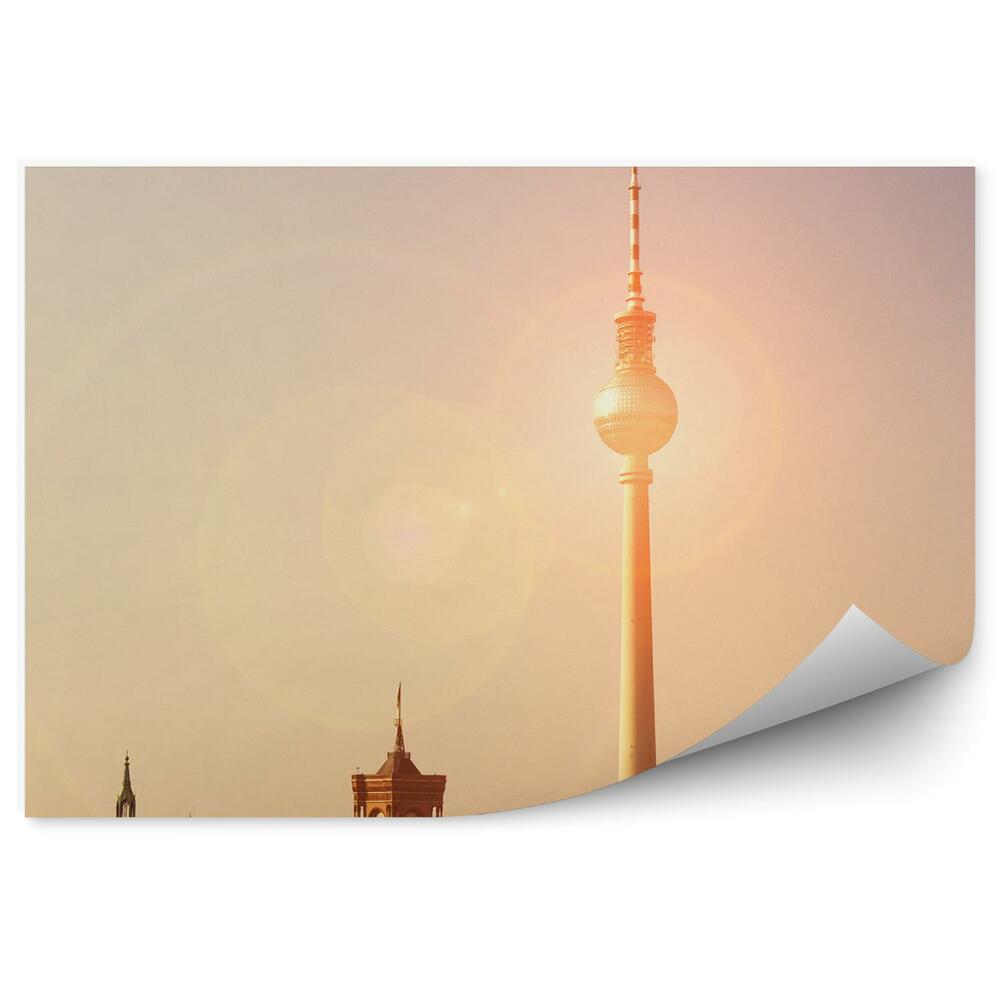 Fototapeta Wieża telewizyjna budynki berlin światła
