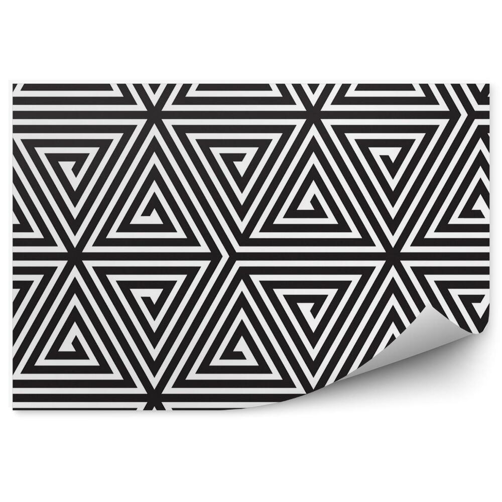 Fototapeta Rójkąty, czarno-biała abstrakcja