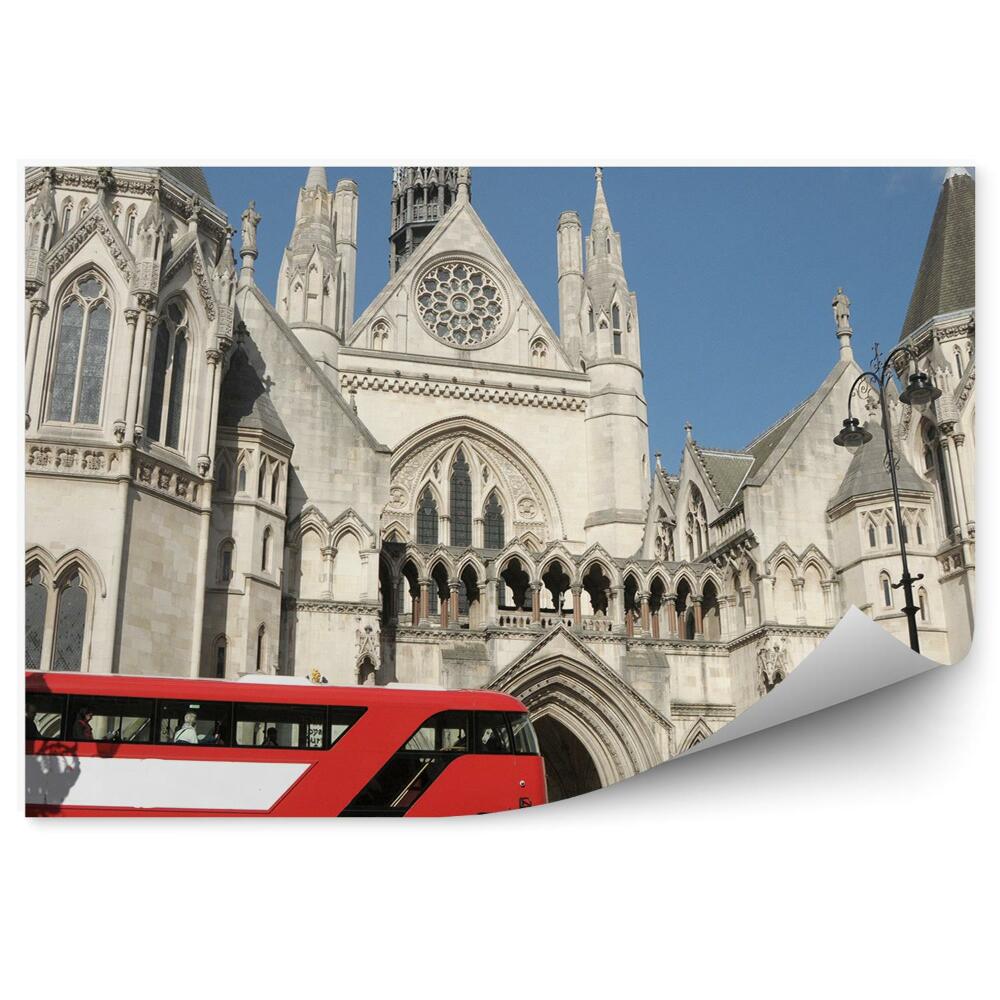 Fototapeta Red autobus londyn sąd budynki architektura