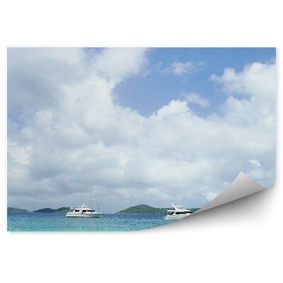 Fototapeta Jachty ocean góry niebo chmury