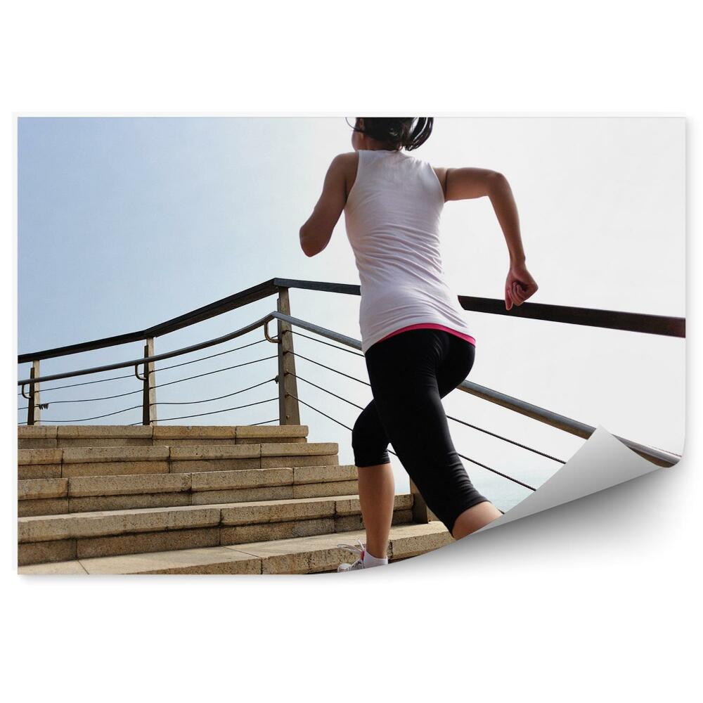 Fototapeta samoprzylepna Bieganie po schodach sport ocean