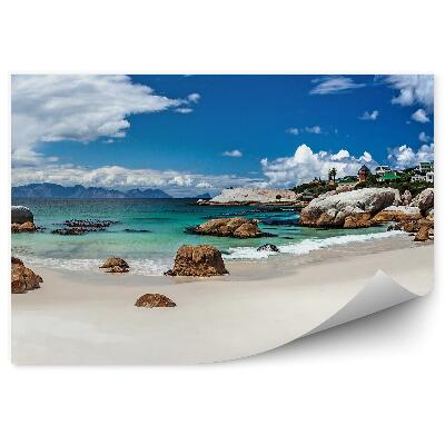 Fototapeta Góry skały miasto plaża ocean niebo chmury