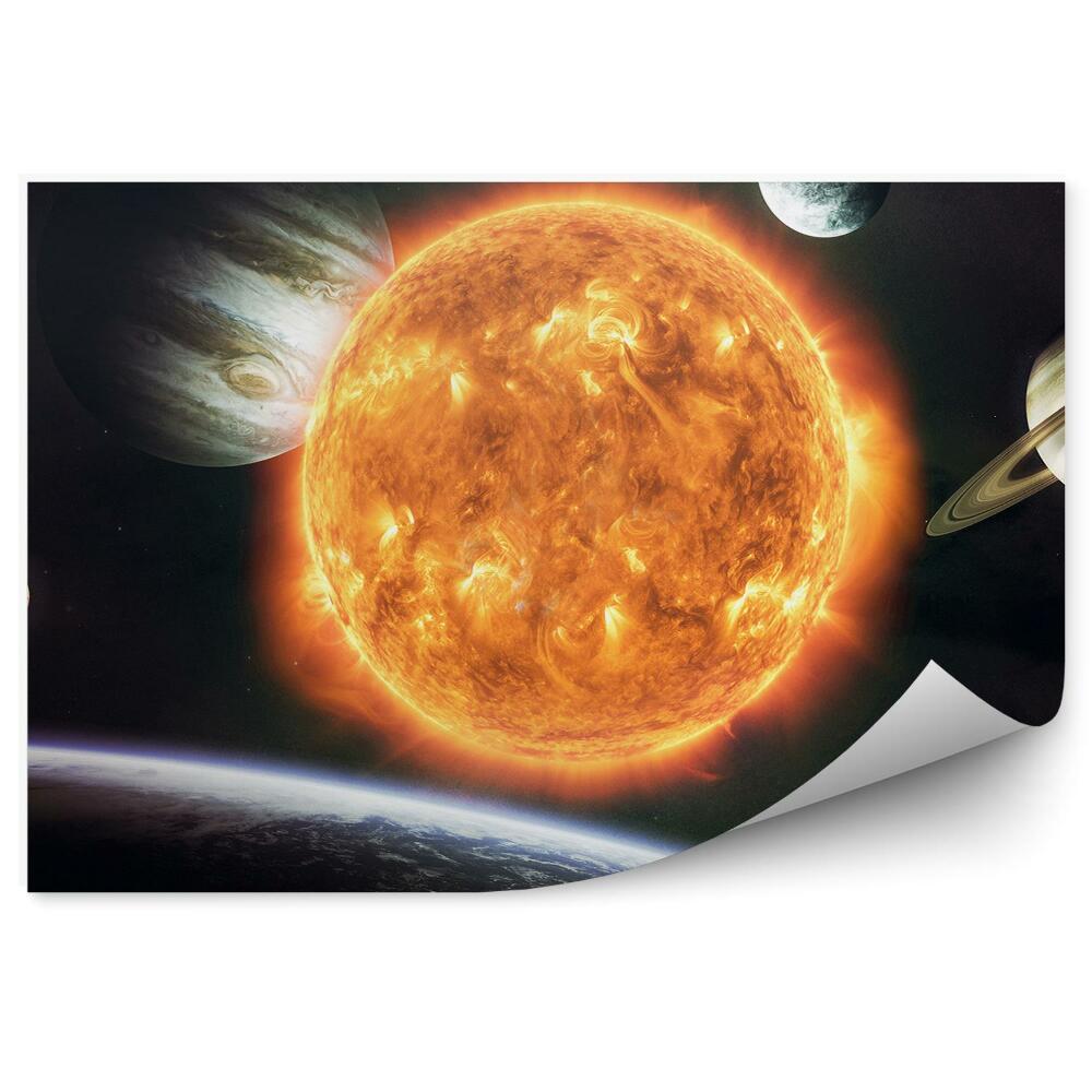 Fototapeta Słońce planety układ słoneczny niebo gwiazdy