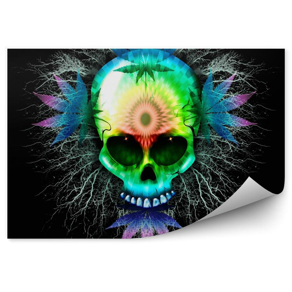 Fototapeta Marihuana psychedelic czaszka