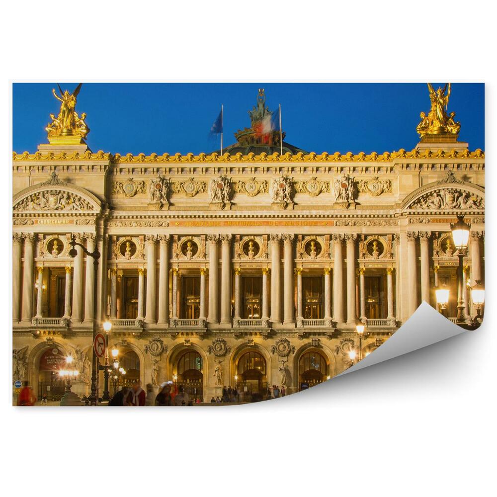 Fototapeta opera Garnier Paryż światła droga niebo ludzie