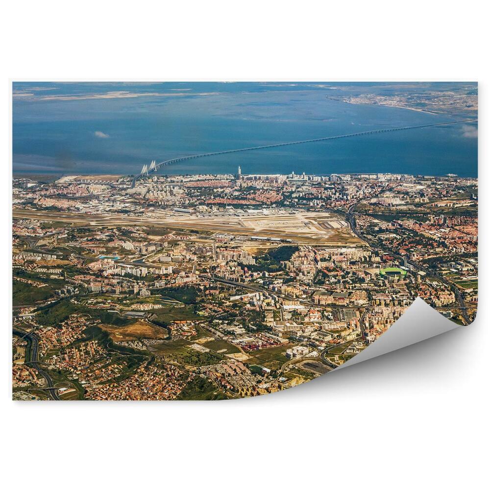 Fototapeta na ścianę widok z lotu ptaka budynki zachód słońca Lizbona ocean Portugalia