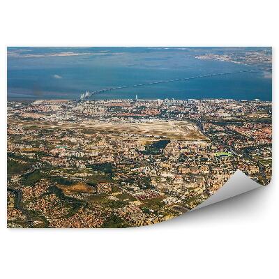 Fototapeta na ścianę widok z lotu ptaka budynki zachód słońca Lizbona ocean Portugalia