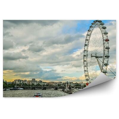 Fototapeta Tamiza london eye zachód słońca miasto statki