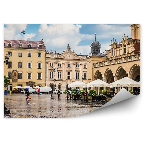 Fototapeta na ścianę sukiennice budynki ludzie lampy Kraków