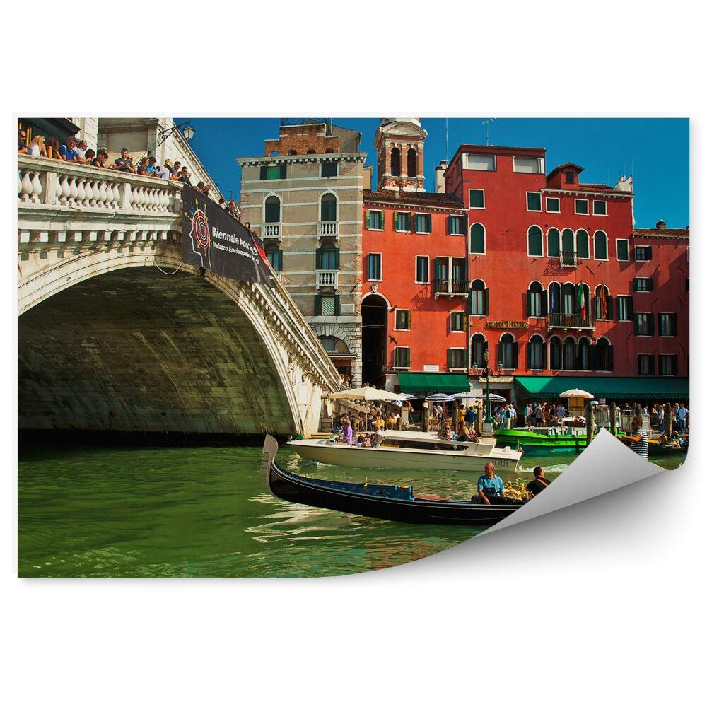 Fototapeta na ścianę widok kanał Grande Wenecja most Rialto ludzie budynki Włochy