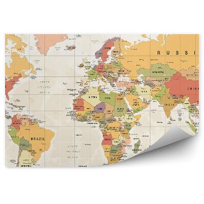 Fototapeta na ścianę Vintage mapa świata państwa nazwy