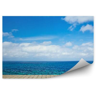 Okleina ścienna Drewniany taras molo ocean morze niebo chmury