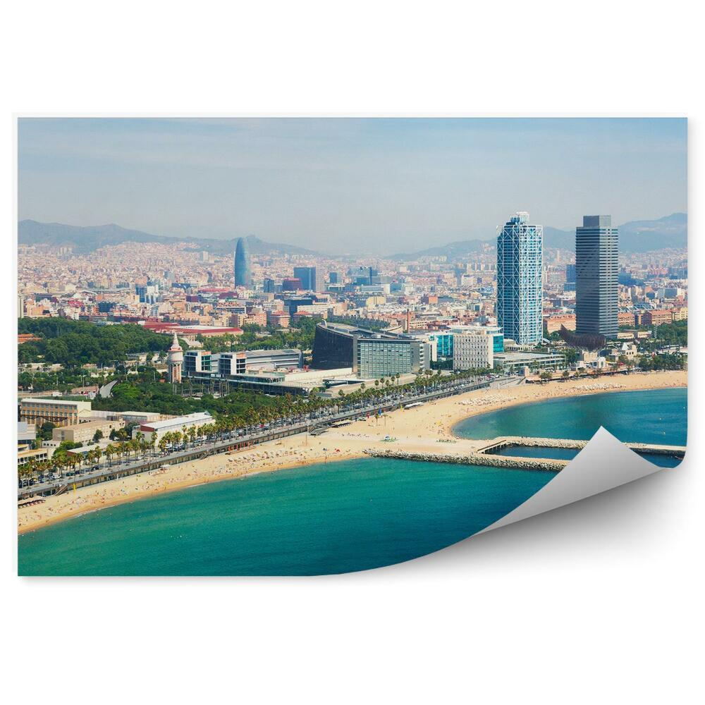 Fototapeta na ścianę Widok z lotu ptaka Barcelona morze