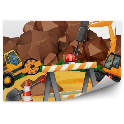 Fototapeta Budowa koparka wiertło kamienie