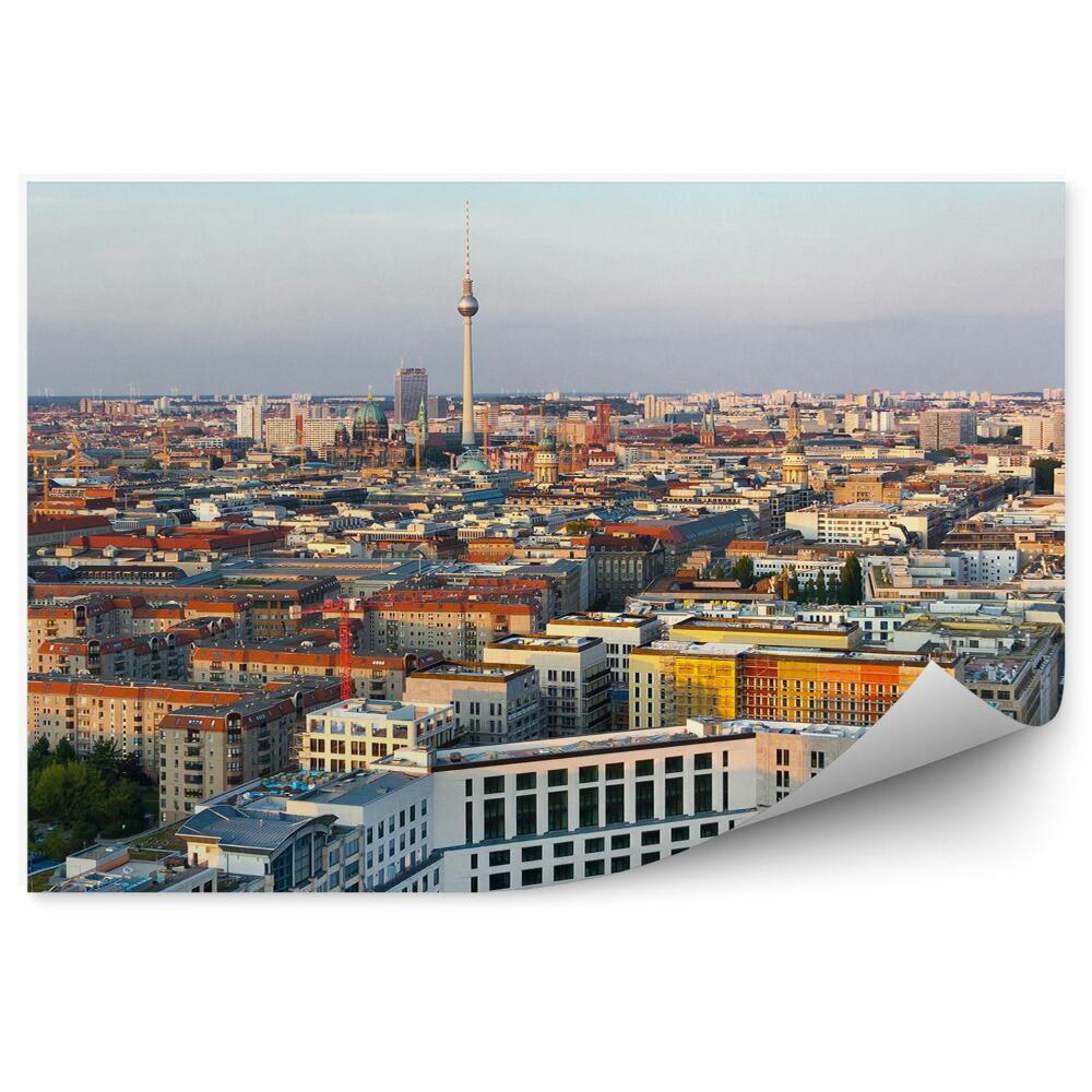 Fototapeta widok z lotu ptaka Berlin budynki droga samochody wieża telewizyjna