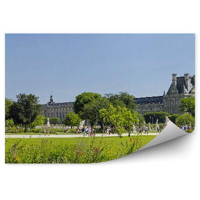 Okleina ścienna Znany park ludzie turyści kwiaty zieleń architektura