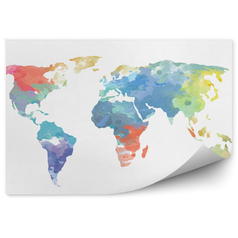 Fototapeta na ścianę Mapa świata akwarela kolory
