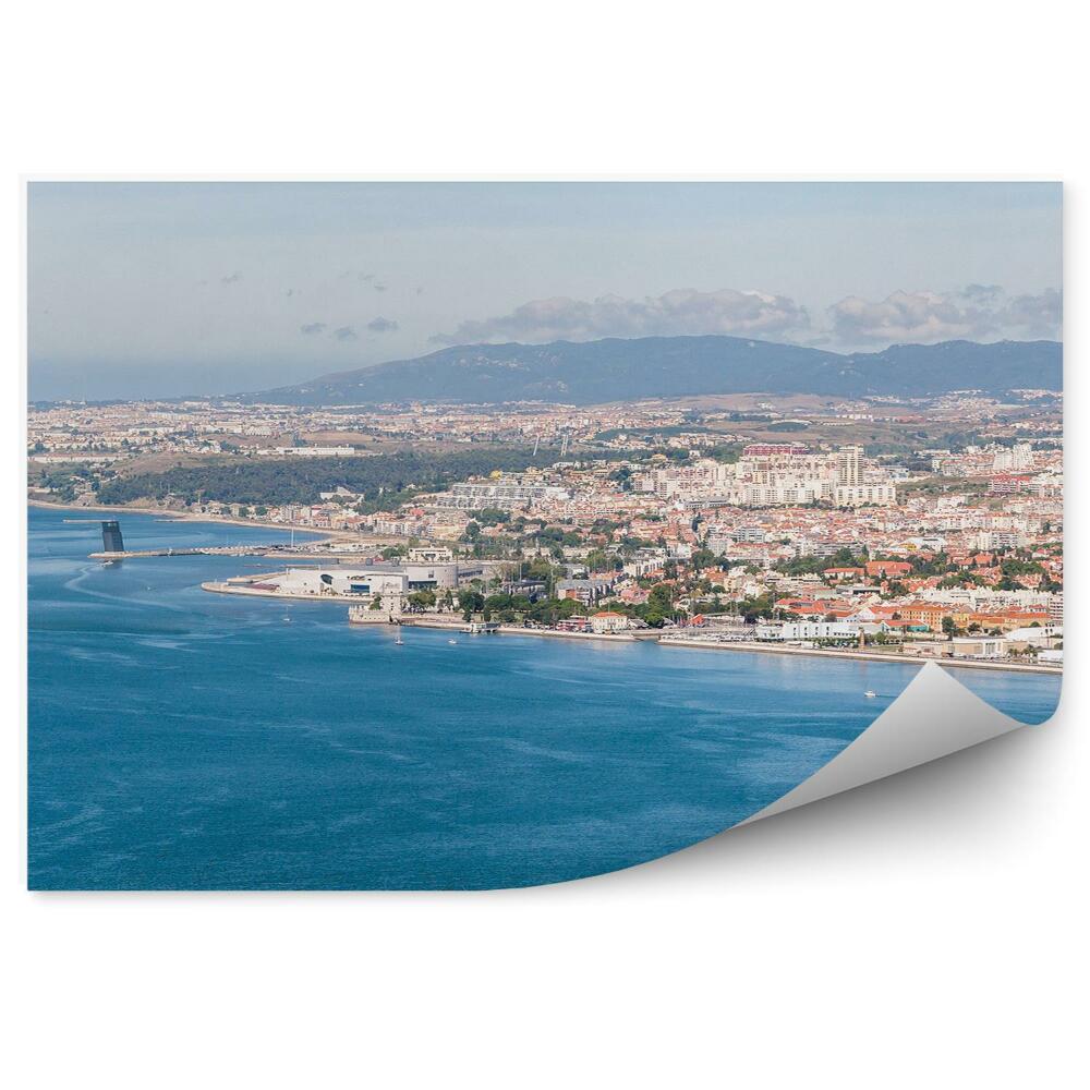 Fototapeta na ścianę widok z lotu ptaka Lizbona budynki ocean góry