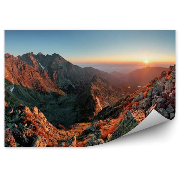 Fototapeta Mountain sunset panorama ze szczytu - słowacja tatry