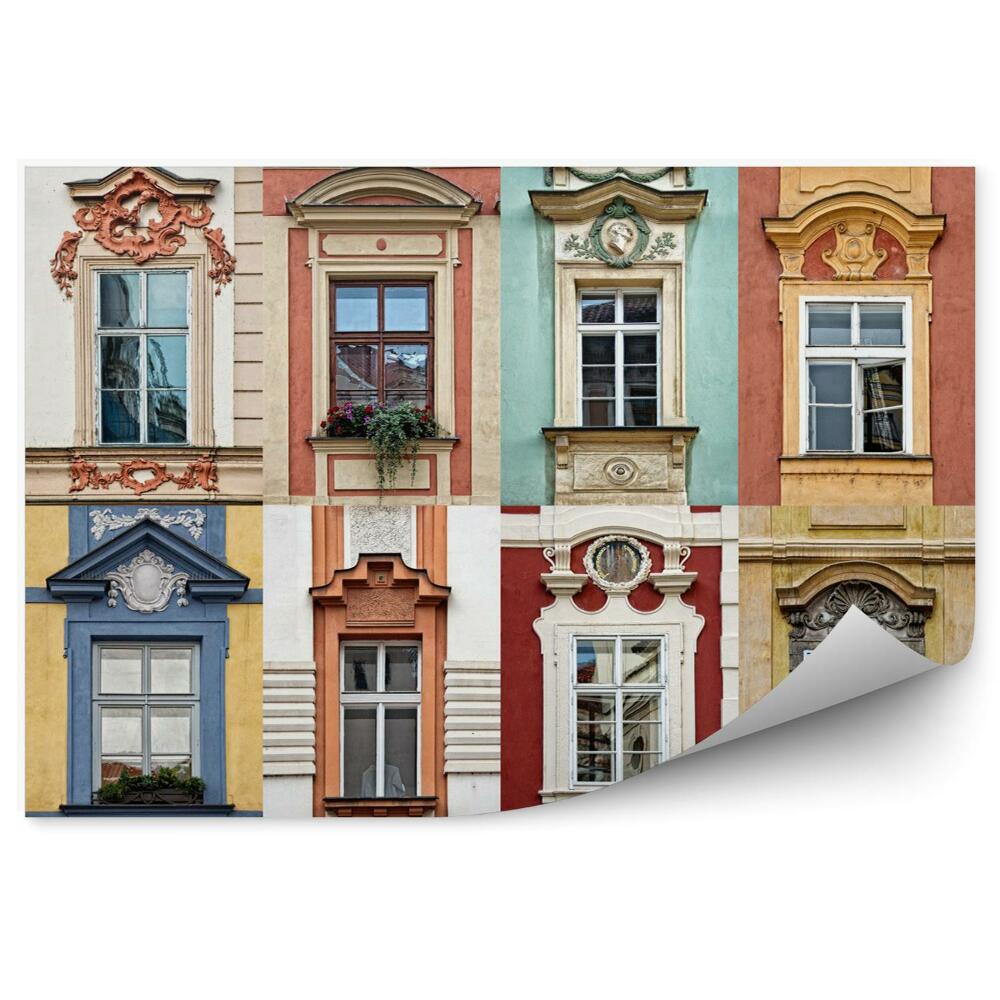Fototapeta Kolaż z kolorowych okien pradze republika czeska