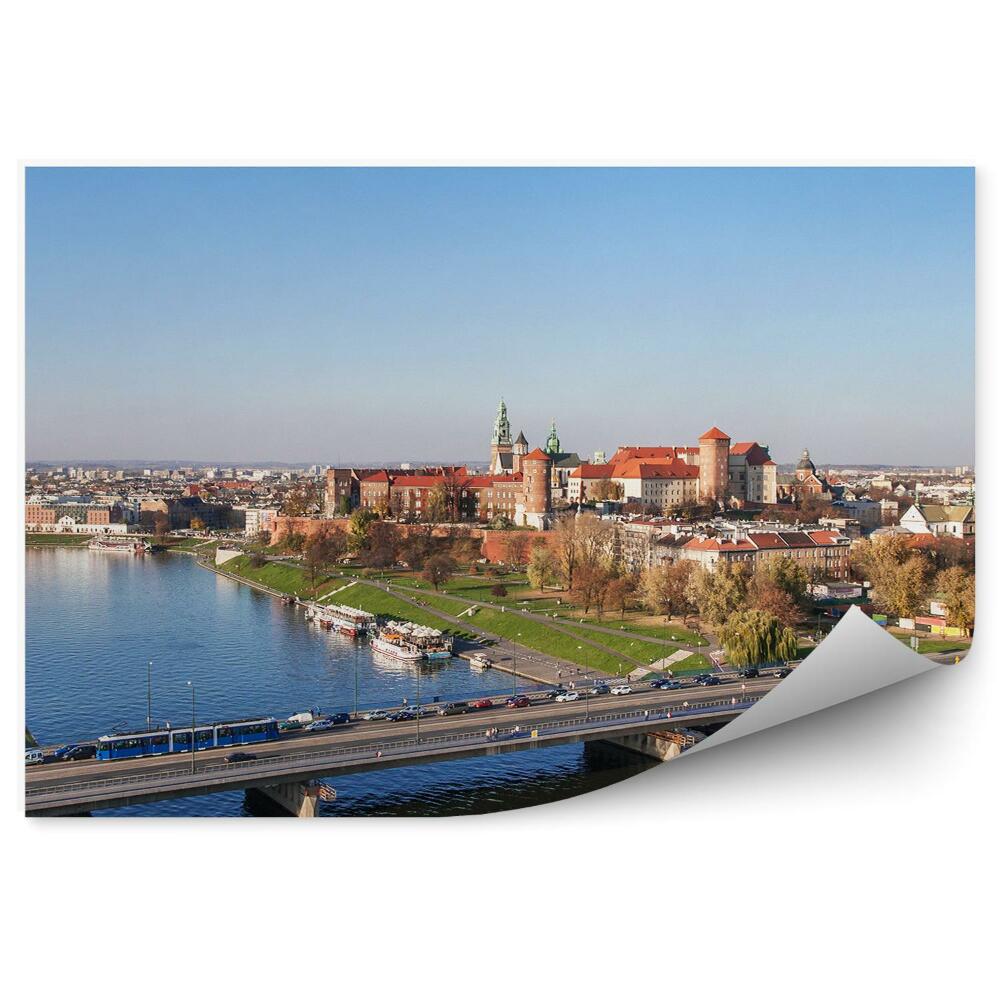 Okleina na ścianę Polska kraków panorama miasta z lotu ptaka