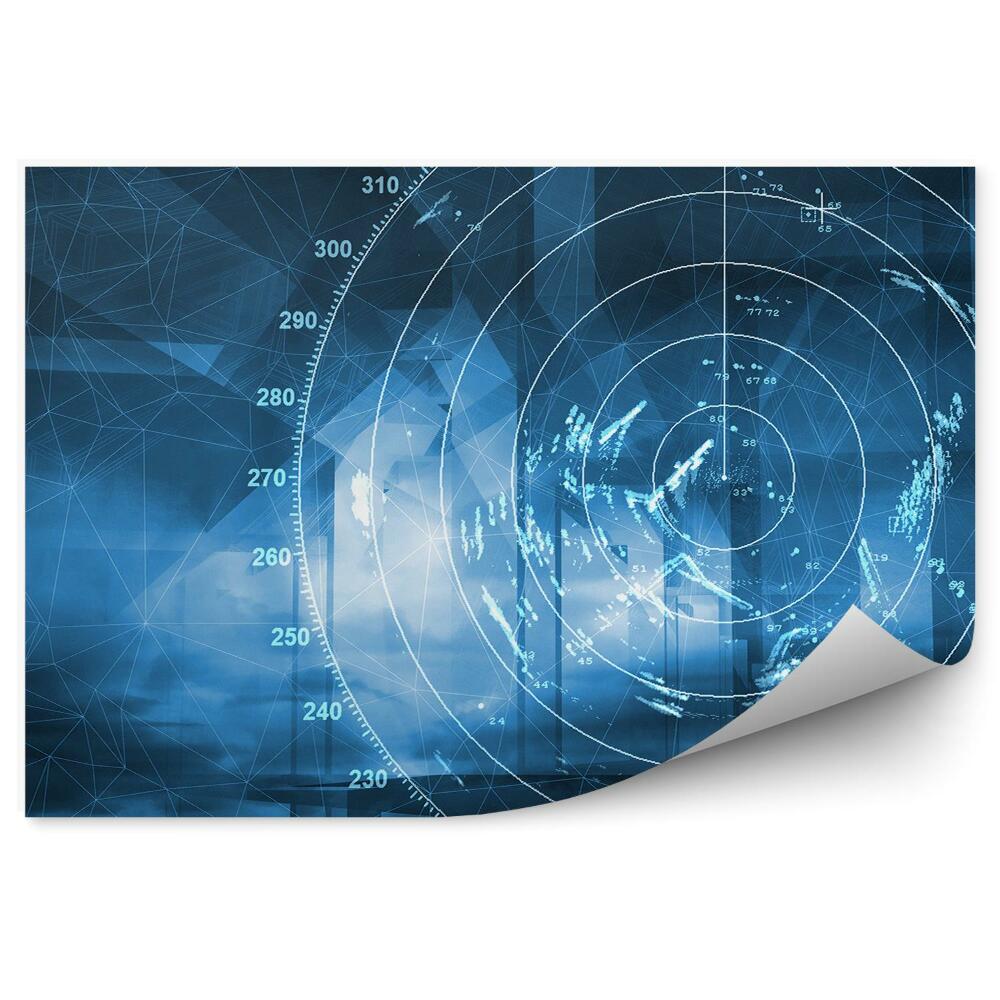 Okleina na ścianę Radar niebieski cyfrowy nowoczesnego statku