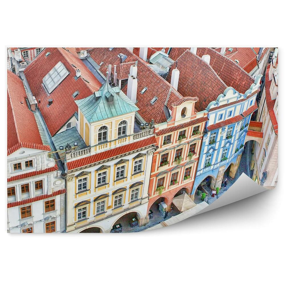 Okleina na ścianę panorama starego miasta Praga ludzie