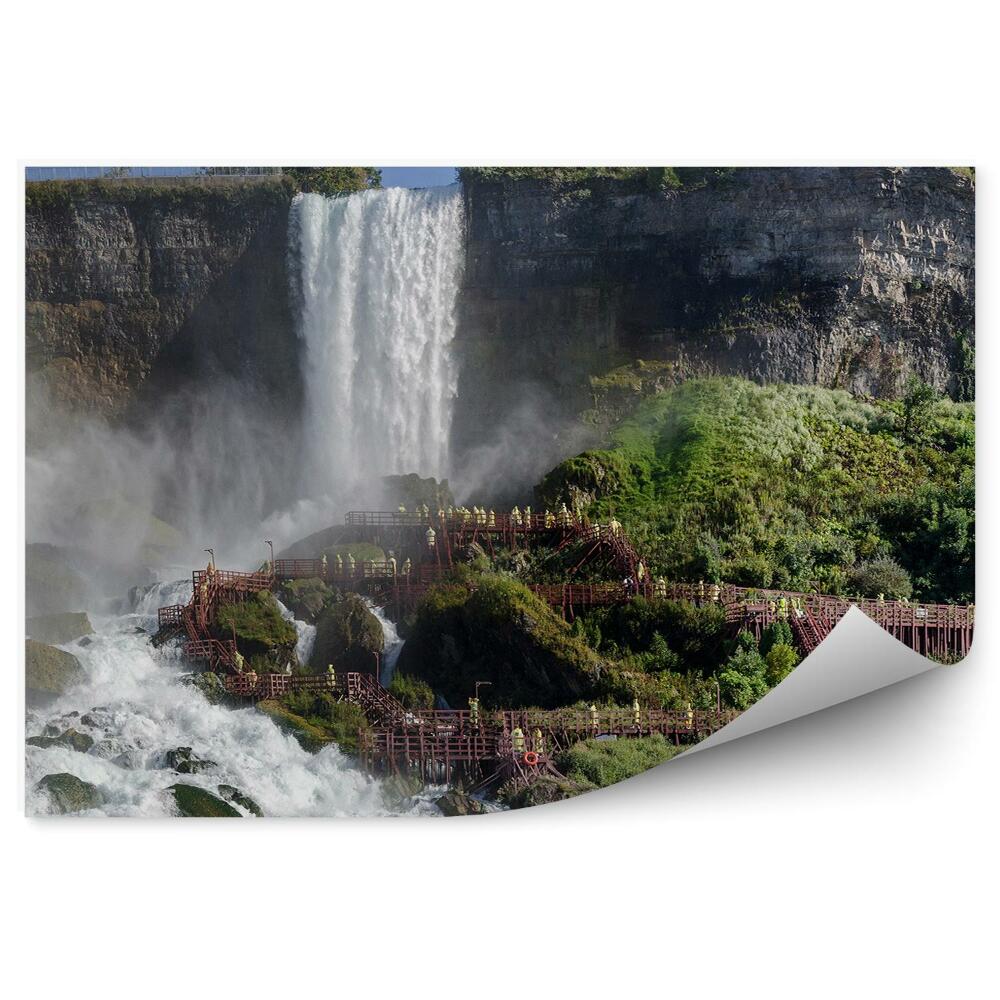 Okleina ścienna Wodospad Niagara mgła turyści