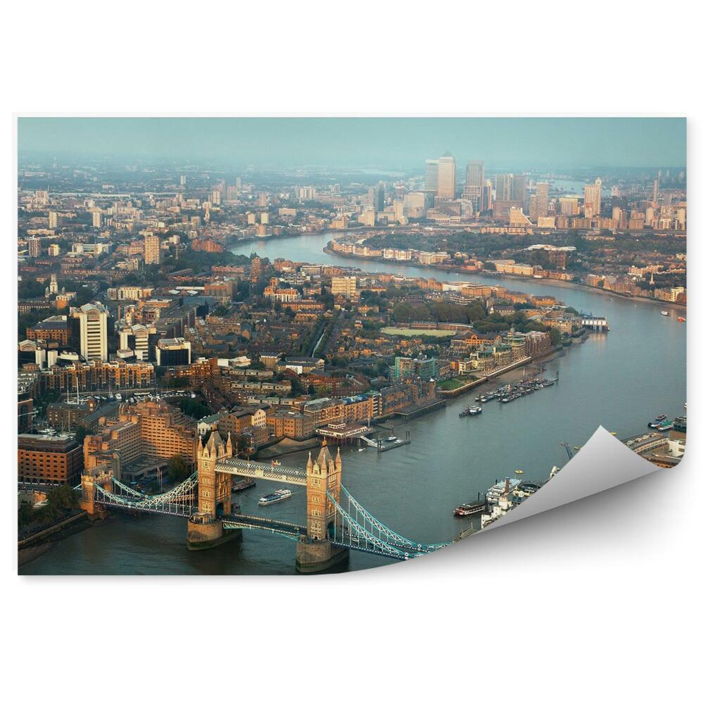 Okleina ścienna Londyn widok z lotu ptaka tamiza tower bridge