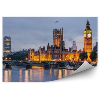 Okleina na ścianę Miasto londyn budownictwo big ben zegar