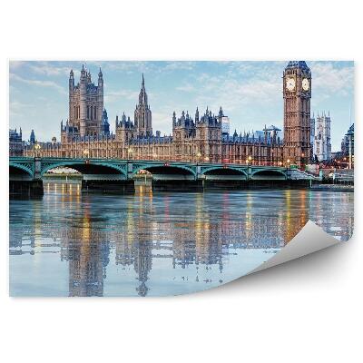 Fototapeta Westminster Pałac Big Ben most tamiza Londyn niebo chmury