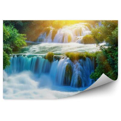 Okleina ścienna Wodospady zieleń drzewa