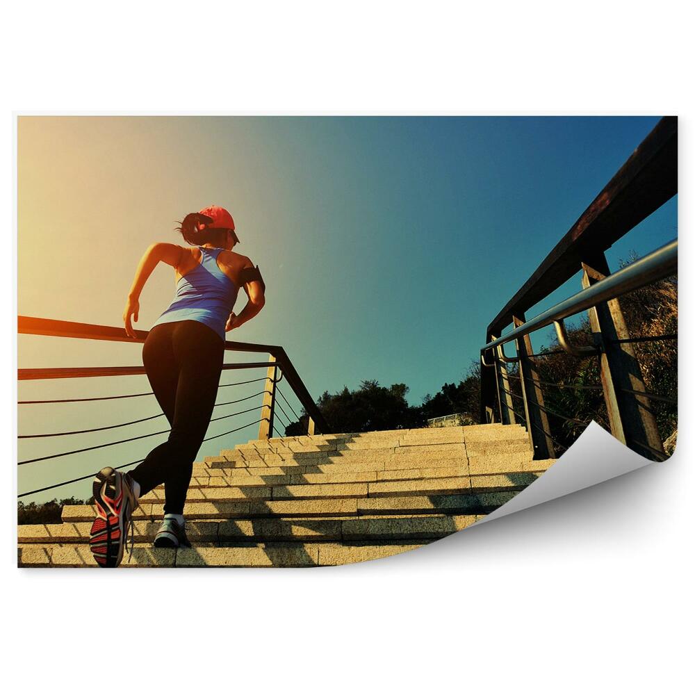 Fototapeta samoprzylepna Bieganie po schodach sport fitness