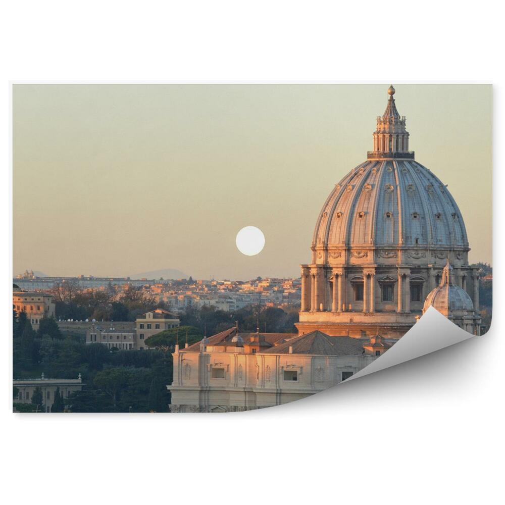 Fototapeta na ścianę Bazylika Świętego Piotra Watykan Włochy budynki niebo księżyc